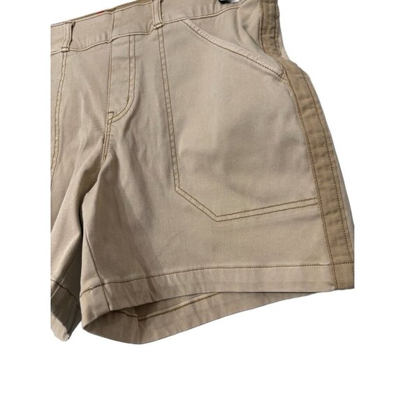 Spanx Tan Twill Shorts 4" Pull-on, Size Medium, Stretchy Tummy Control Casual - Picture 3 of 4
